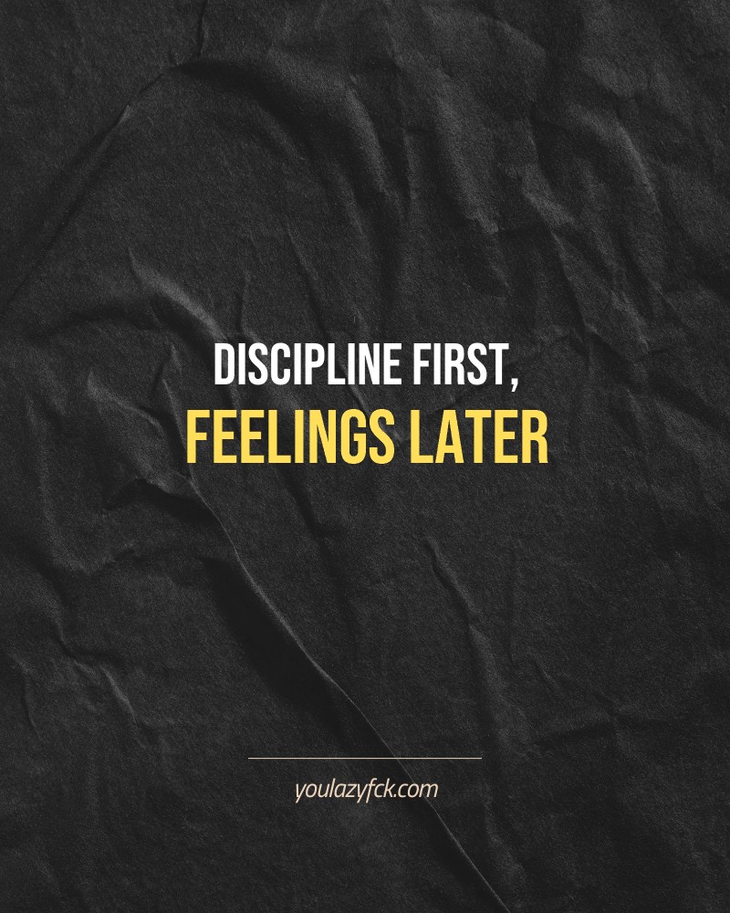 Discipline first, feelings later

Brutally honest motivation for your no-excuses mindset. This quote is part productivity slap, part wake-up call. Whether you're into funny quotes, self-respect, or just tired of sugarcoated advice – this hits.

Find more verbal kicks at YOULAZYFCK.COM

#motivation #brutaltruth #funnyquotes #honestmotivation #noexcuses #selfrespect