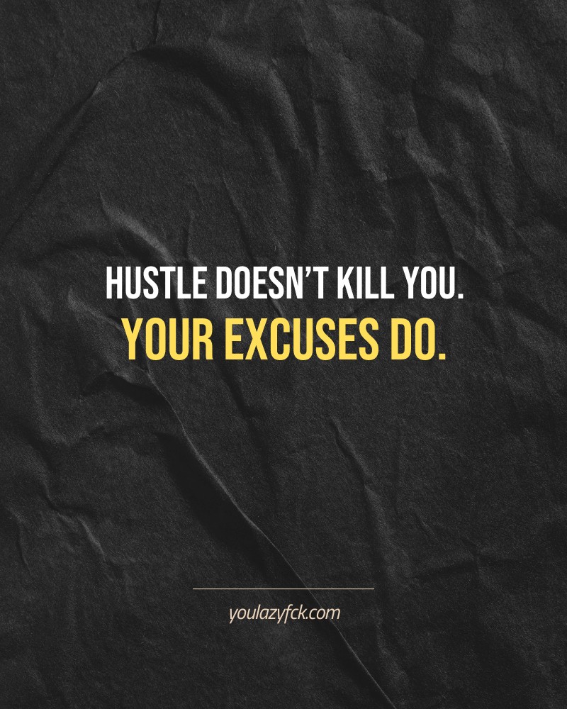 Hustle doesn’t kill you. Your excuses do.

Brutally honest motivation for your no-excuses mindset. This quote is part productivity slap, part wake-up call. Whether you're into funny quotes, self-respect, or just tired of sugarcoated advice – this hits.

Find more verbal kicks at YOULAZYFCK.COM

#motivation #brutaltruth #funnyquotes #honestmotivation #noexcuses #selfrespect