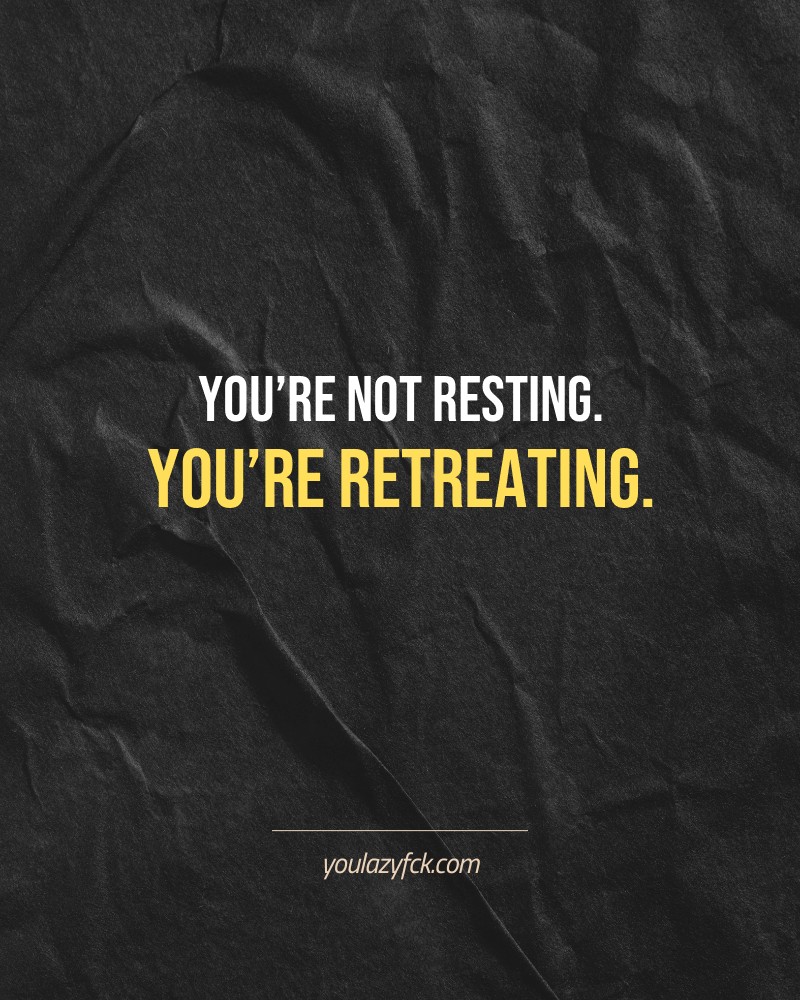 You’re not resting. You’re retreating.

Brutally honest motivation for your no-excuses mindset. This quote is part productivity slap, part wake-up call. Whether you're into funny quotes, self-respect, or just tired of sugarcoated advice – this hits.

Find more verbal kicks at YOULAZYFCK.COM

#motivation #brutaltruth #funnyquotes #honestmotivation #noexcuses #selfrespect